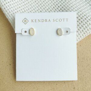 Emilie - Kendra Scott Gold Iridescent Drusy Stud Earrings